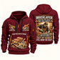 Bricklayer Skills Remain Quarter Zip Hoodie Wine Red front and back