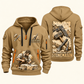 Stonemason Masonry Tools Quarter Zip Hoodie Khaki front and back