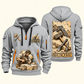 Stonemason Masonry Tools Quarter Zip Hoodie Light Grey front and back