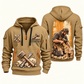 Stonemason Stonework Craft Quarter Zip Hoodie Khaki front and back