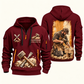 Stonemason Stonework Craft Quarter Zip Hoodie Wine Red front and back