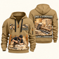 Stonemason Once and Always Quarter Zip Hoodie Khaki front and back