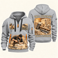 Stonemason Once and Always Quarter Zip Hoodie Light Grey front and back