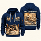 Stonemason Once and Always Quarter Zip Hoodie Navy front and back