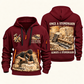 Stonemason Once and Always Quarter Zip Hoodie Wine Red front and back