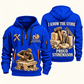 Stonemason Proud Craftsperson Quarter Zip Hoodie Blue front and back