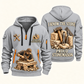 Stonemason Proud Craftsperson Quarter Zip Hoodie Light Grey front and back