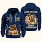 Stonemason Proud Craftsperson Quarter Zip Hoodie Navy front and back