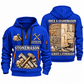 Stonemason Lifelong Craft Quarter Zip Hoodie Blue front and back