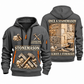 Stonemason Lifelong Craft Quarter Zip Hoodie Gray front and back