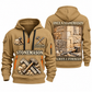 Stonemason Lifelong Craft Quarter Zip Hoodie Khaki front and back