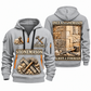 Stonemason Lifelong Craft Quarter Zip Hoodie Light Grey front and back