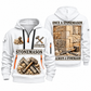 Stonemason Lifelong Craft Quarter Zip Hoodie White front and back
