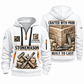 Stonemason Built to Last Quarter Zip Hoodie White front and back