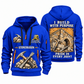 Stonemason Work with Purpose Quarter Zip Hoodie Blue front and back
