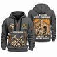 Stonemason Work with Purpose Quarter Zip Hoodie Gray front and back