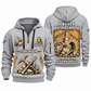 Stonemason Work with Purpose Quarter Zip Hoodie Light Grey front and back