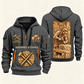 Stonemason Golden Craft Quarter Zip Hoodie Gray front and back