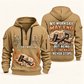 Stonemason Never Stops Quarter Zip Hoodie Khaki front and back