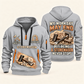 Stonemason Never Stops Quarter Zip Hoodie Light Grey front and back