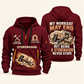 Stonemason Never Stops Quarter Zip Hoodie Wine Red front and back