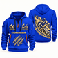 Stonemason Craft in Motion Quarter Zip Hoodie Blue front and back