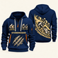 Stonemason Craft in Motion Quarter Zip Hoodie Navy front and back