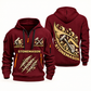 Stonemason Craft in Motion Quarter Zip Hoodie Wine Red front and back