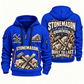 Stonemason Steady Hands Quarter Zip Hoodie Blue front and back