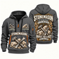 Stonemason Steady Hands Quarter Zip Hoodie Gray front and back