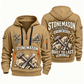 Stonemason Steady Hands Quarter Zip Hoodie Khaki front and back