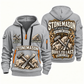 Stonemason Steady Hands Quarter Zip Hoodie Light Grey front and back