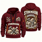 Stonemason Steady Hands Quarter Zip Hoodie Wine Red front and back