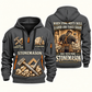 Stonemason Built with Pride Quarter Zip Hoodie Gray front and back