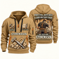 Stonemason Built with Pride Quarter Zip Hoodie Khaki front and back