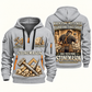 Stonemason Built with Pride Quarter Zip Hoodie Light Grey front and back