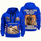 Stonemason Respect the Craft Quarter Zip Hoodie Blue front and back