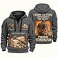 Stonemason Respect the Craft Quarter Zip Hoodie Gray front and back