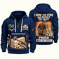 Stonemason Respect the Craft Quarter Zip Hoodie Navy front and back
