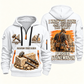 Stonemason Respect the Craft Quarter Zip Hoodie White front and back