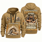 Stonemason Experienced Hands Quarter Zip Hoodie Khaki front and back
