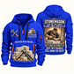 Stonemason Skills Remain Quarter Zip Hoodie Blue front and back