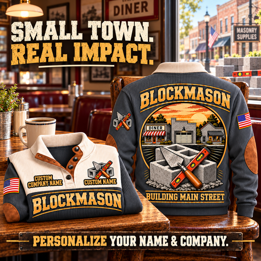 Blockmason Building Main Street Sports Sweatshirt Grey listing hero
