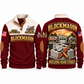 Blockmason Building Main Street Sports Sweatshirt Jujube Red front and back