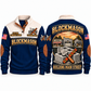 Blockmason Building Main Street Sports Sweatshirt Navy front and back