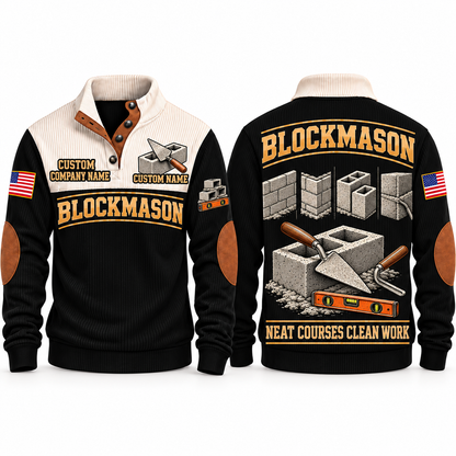 Blockmason Clean Courses Sports Sweatshirt Black front and back