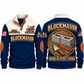 Blockmason Course Perfection Sports Sweatshirt Navy front and back