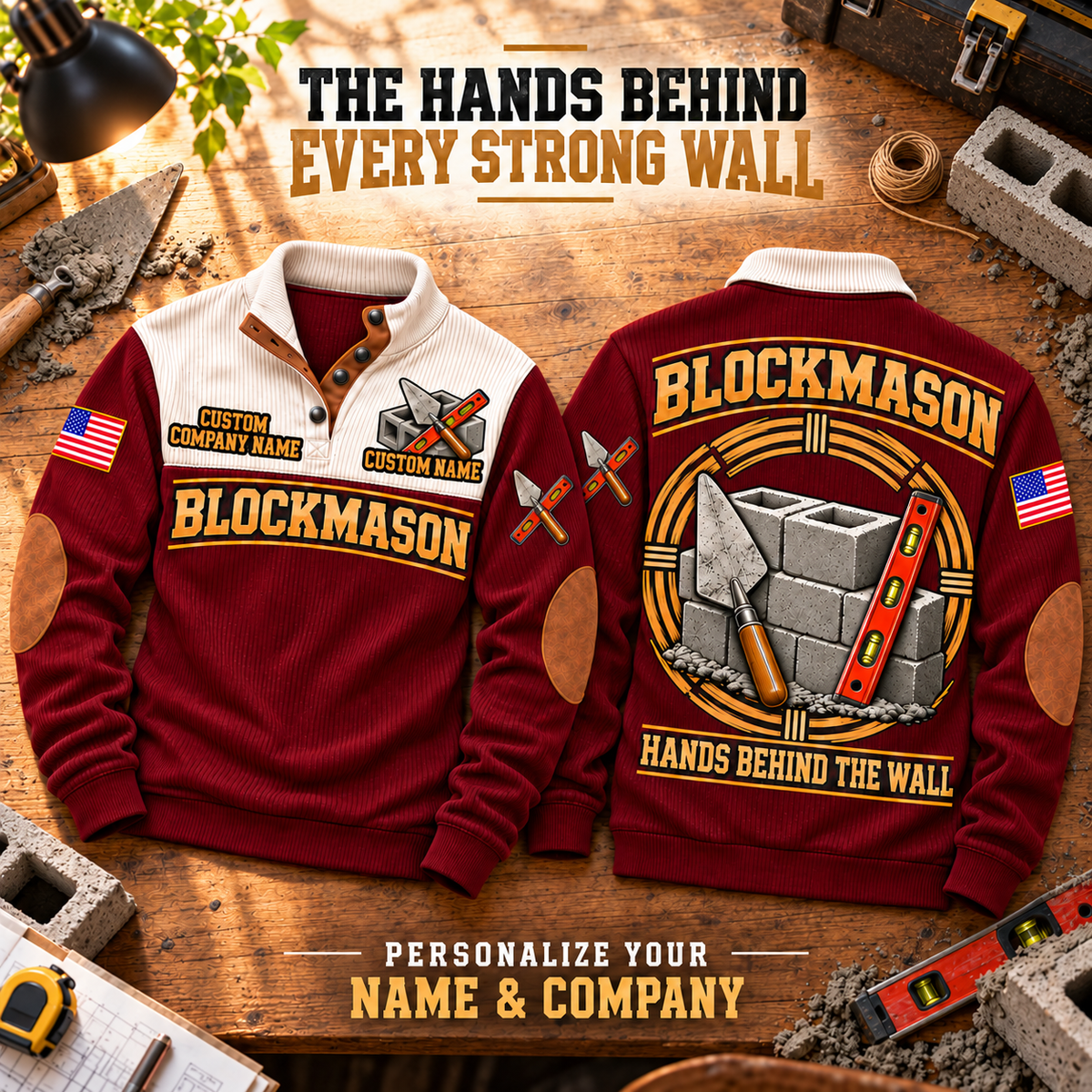 Blockmason Hands Behind the Wall Sports Sweatshirt Jujube Red listing hero