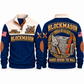 Blockmason Hands Behind the Wall Sports Sweatshirt Navy front and back