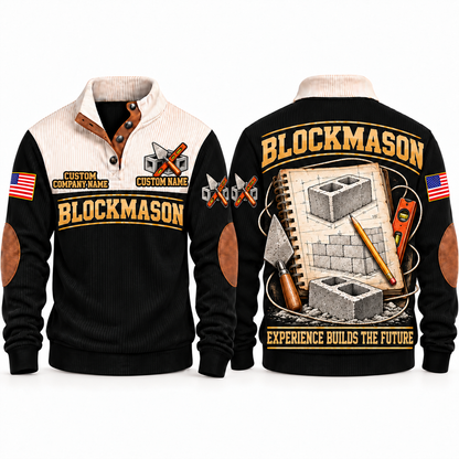 Blockmason Knowledge Carried Forward Sports Sweatshirt Black front and back
